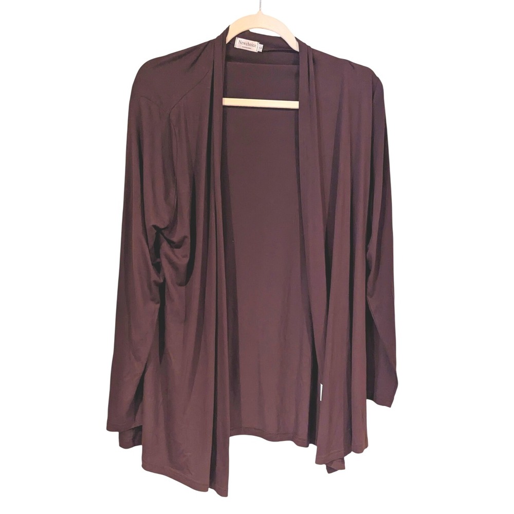 Newchoice Womens Open‎ Front Cardigan Sweater Plum Purple Casual Lightweight